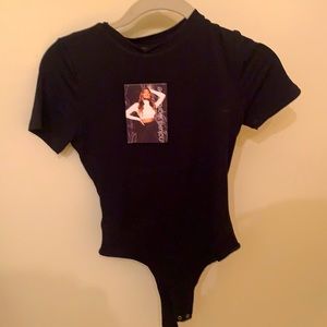 Black short sleeve bodysuit